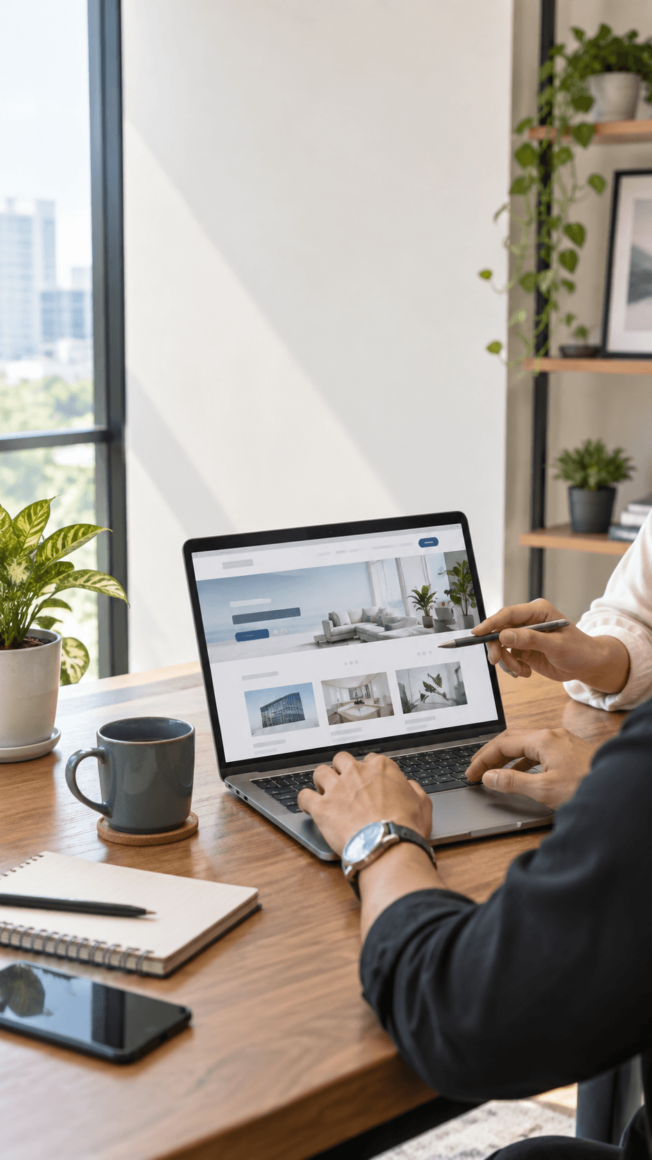 Website planning on a laptop